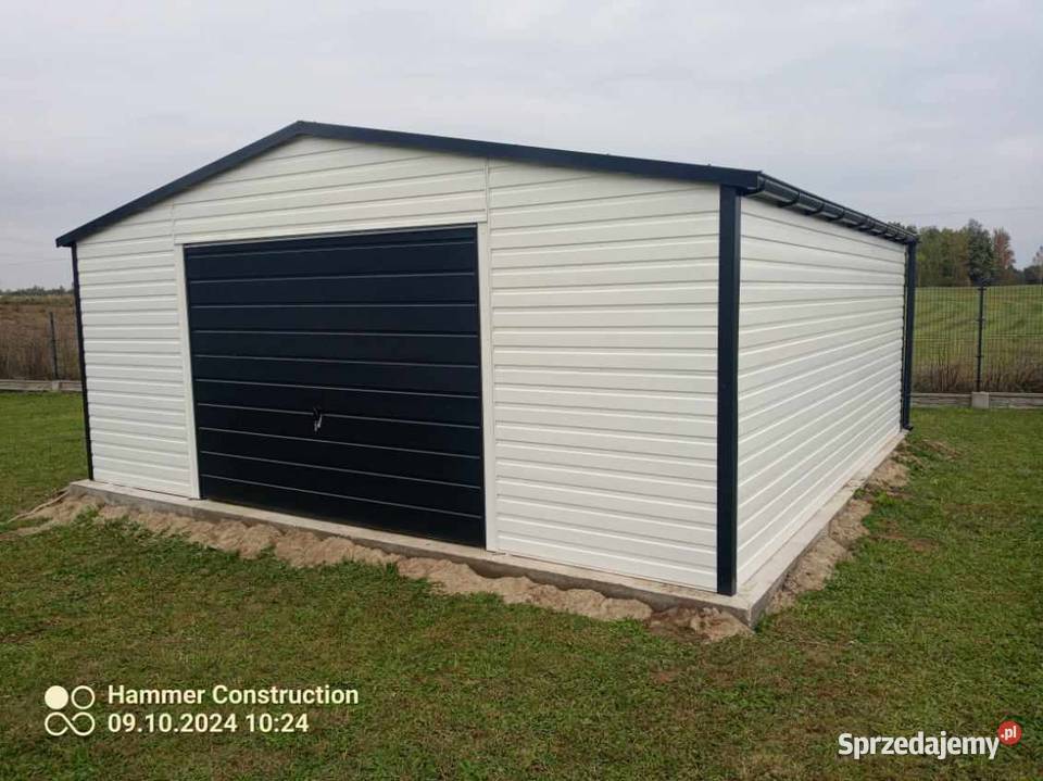 Garaż blaszany 6x6 Wzmocniony PROFILAMI Garaże i miejsca postojowe Rybnik