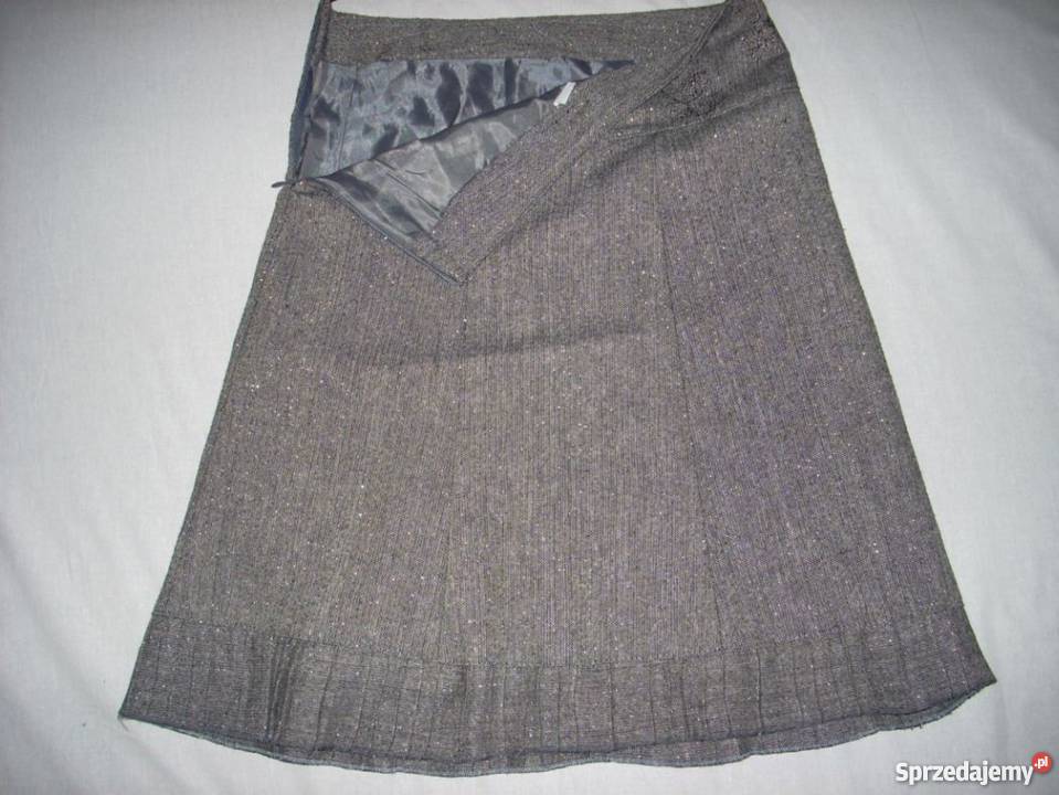SPÓDNICA szara plisy złota nić j NOWA 34 36 XS S małopolskie