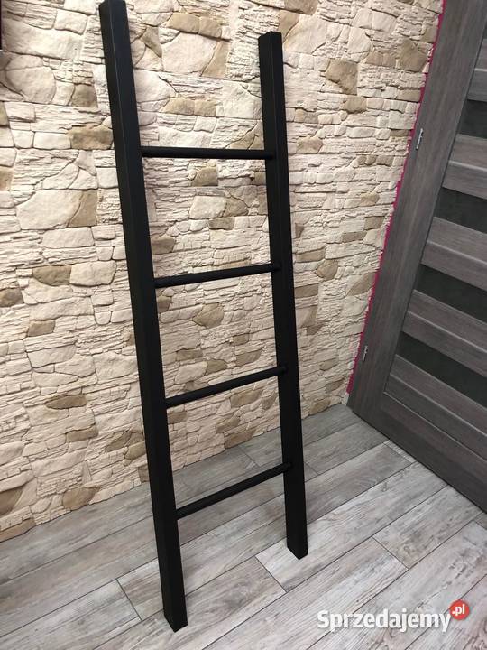 Drabinka drewniana na ręczniki czarny mat połysk mazowieckie Warszawa