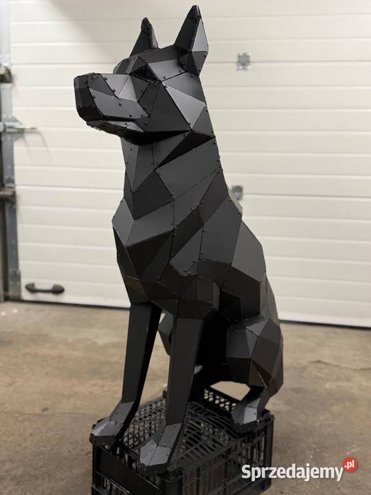 Pies ze stali 3D dekoracja domu ogrodu Opole