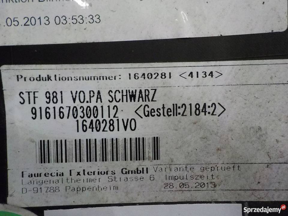 ZDERZAK PRZEDNI PRZÓD PORSCHE 981 SPYDER Nowy Tomyśl