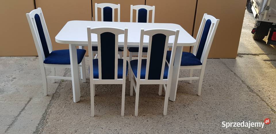 Nowe : Stół 80x140/180 + 6 krzeseł,  35 kolorów, DOSTAWA PL