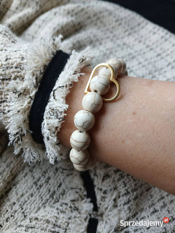 Bransoletka damska z Howlitu 10mm z konturem Kielce