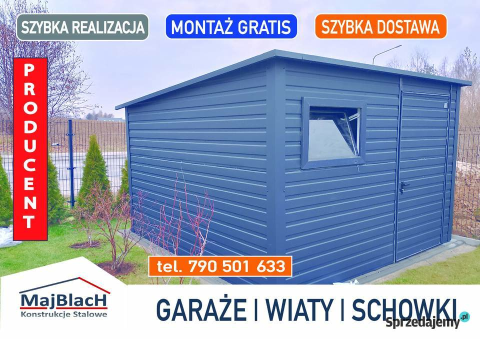 Mały GARAŻ BLASZANY Domek Ogrodowy SCHOWEK Świdnica