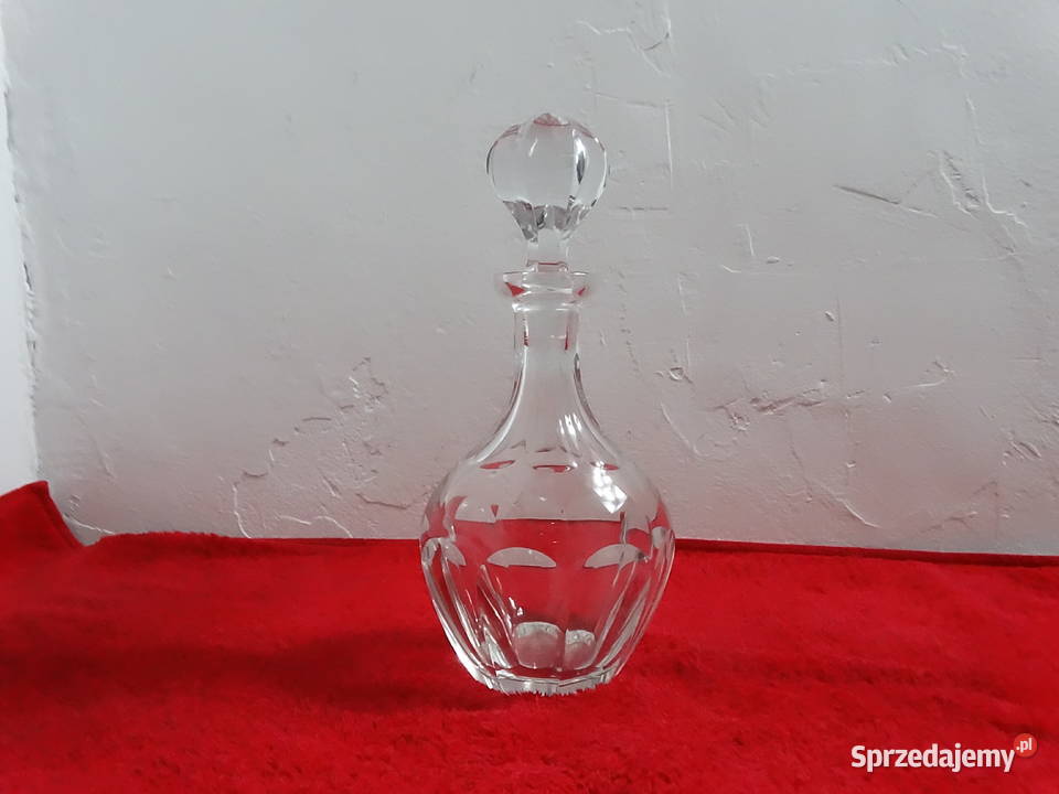 Masywna karafka szklana retro 12 Vintage PRL Biłgoraj sprzedam