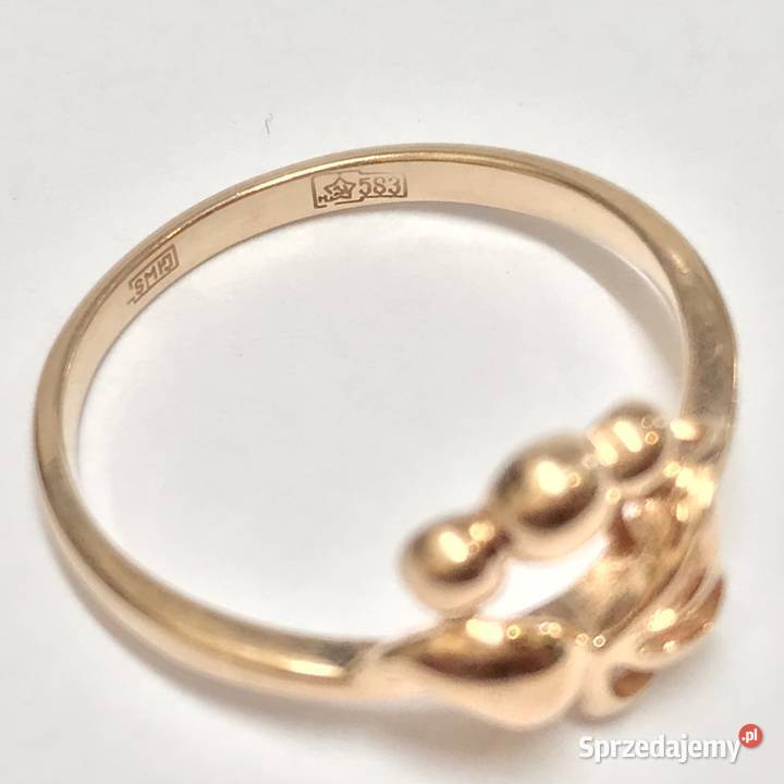 Złoty PIERŚCIONEK 585 14K cudowne WINOGRONA