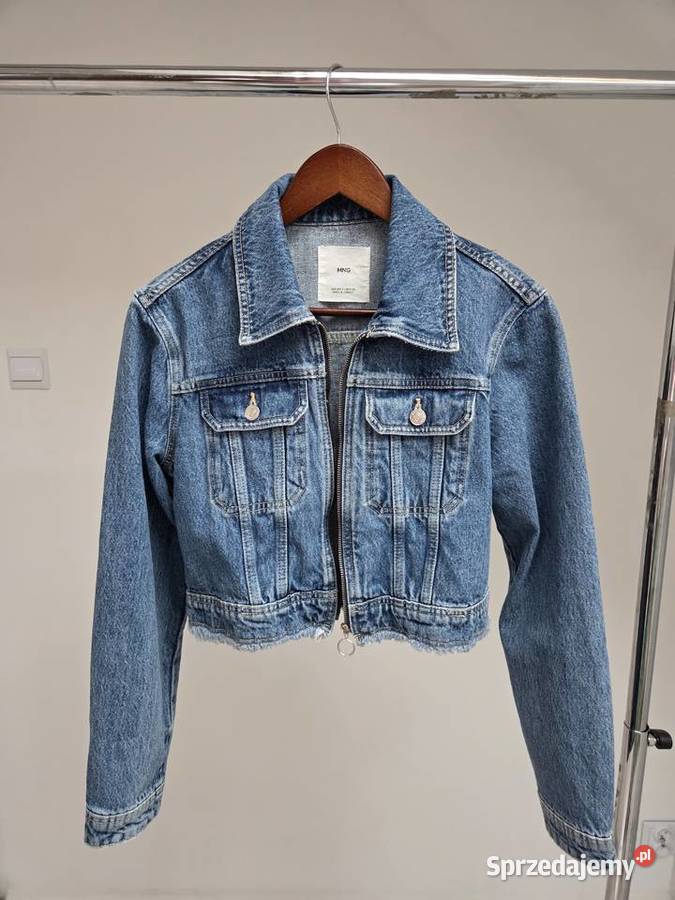 Niebieska kurtka jeansowa zapinana na zamek kolorowy małopolskie sprzedam