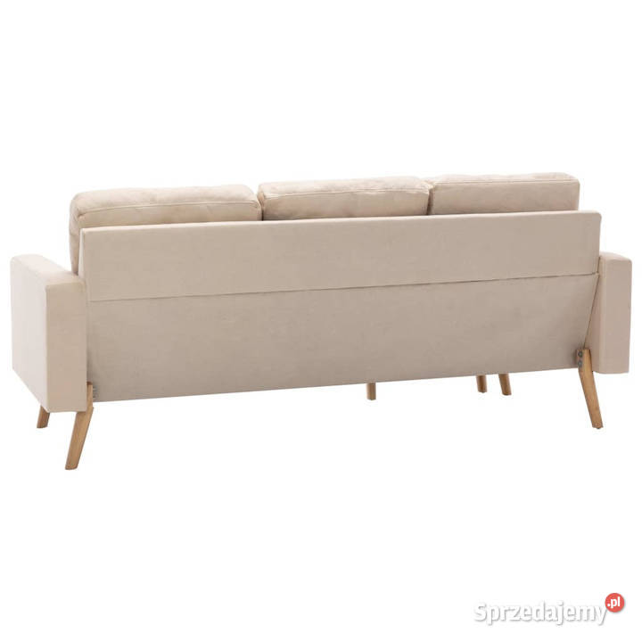 3osobowa sofa z podnóżkiem kremowa tapicerowana Warszawa