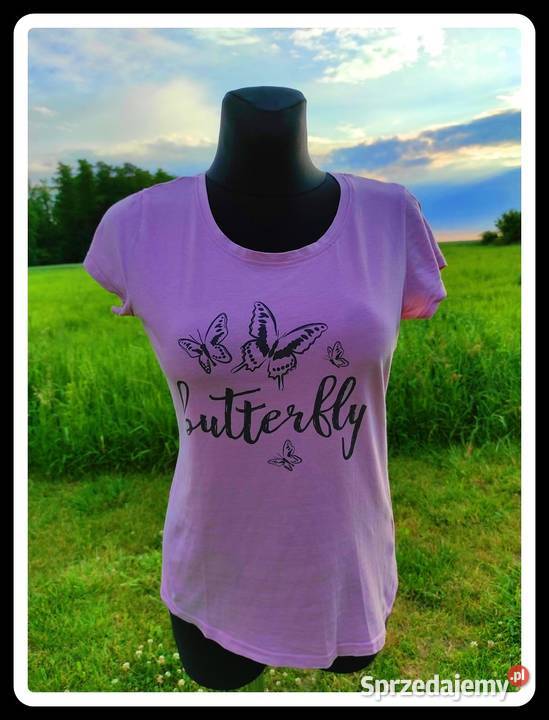Bluzka tshirt koszulka Butterfly Beloved 40 L krótki Bluzki i koszule Płock