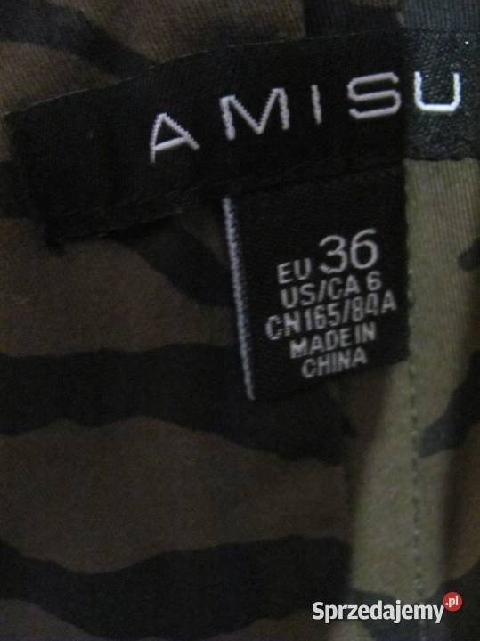 sukienka w cętki Amisu kolor IVY GREEN zgniła Rozmiar 36(S) sprzedam