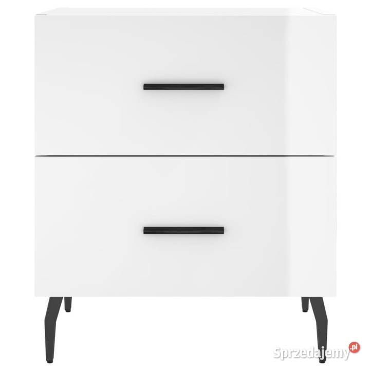 Szafki nocne 2 białe wysoki połysk 40x35x475 Warszawa