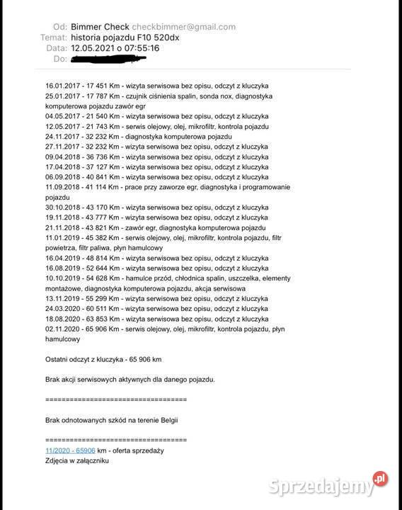 BMW 520d xdrive USZKODZONE elektrochrom. lusterko wst. mazowieckie Sarnaki