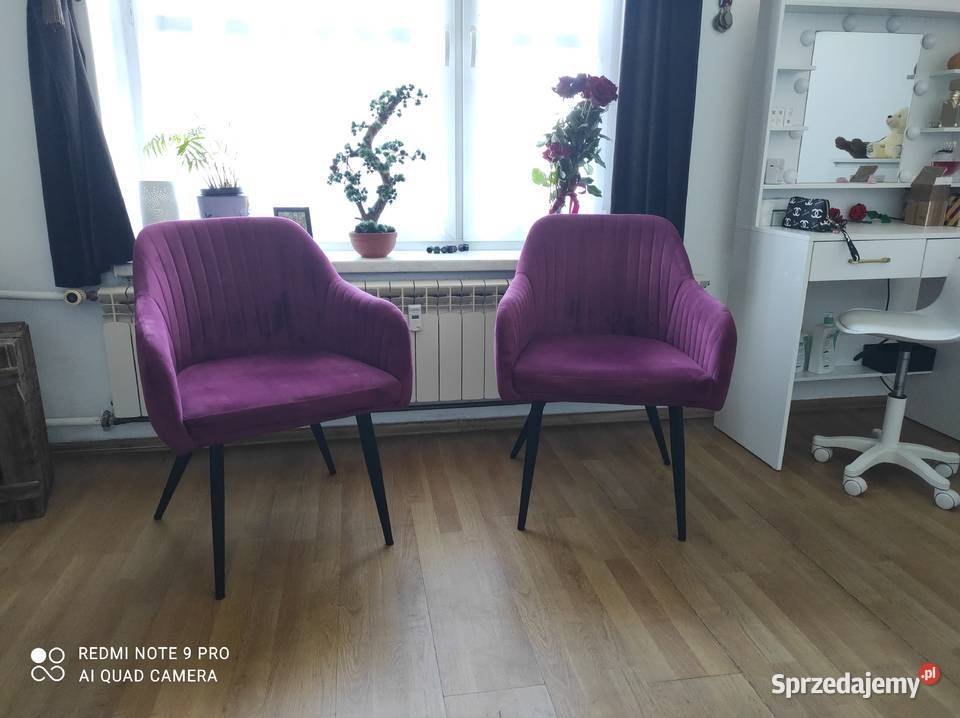 Piękne Welurowe fotele krzesła Glamour Czechowice-Dziedzice