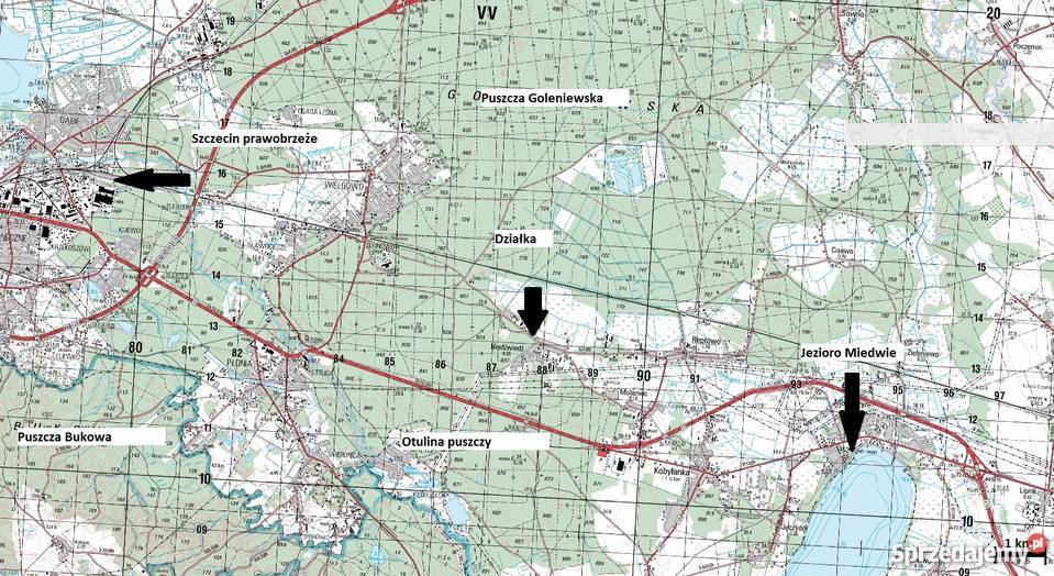 Piękna działka budowlana 25 min Szczecina asfalt Niedźwiedź sprzedam