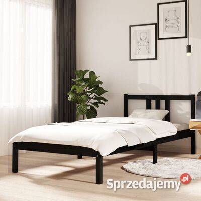 vidaXL Rama łóżka czarna lite drewno 90 x 200 Warszawa
