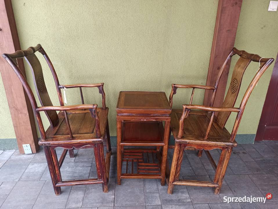 Fotel fotele stolik zestaw kawowy Chiny XIX w Budzyń