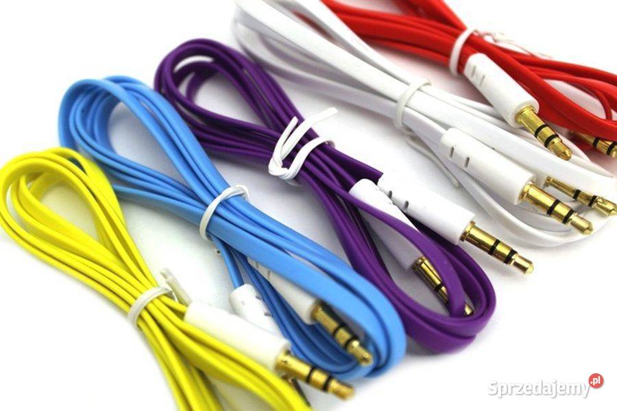 Kabel audio aux mini jack 35 mm 1m płaski Zamość