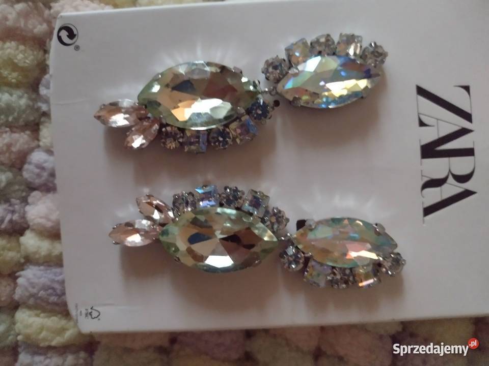 ZARA Bogato zdobione cyrkoniami kolczyki Kraków