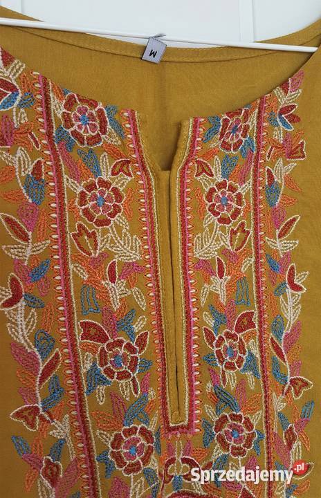 Nowa sukienka tunika indyjska M 38 L 40 oliwkowa Szczecin sprzedam
