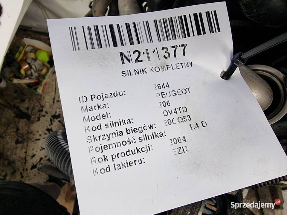 SILNIK KOMPLETNY PEUGEOT 206 DV4TD Lipno