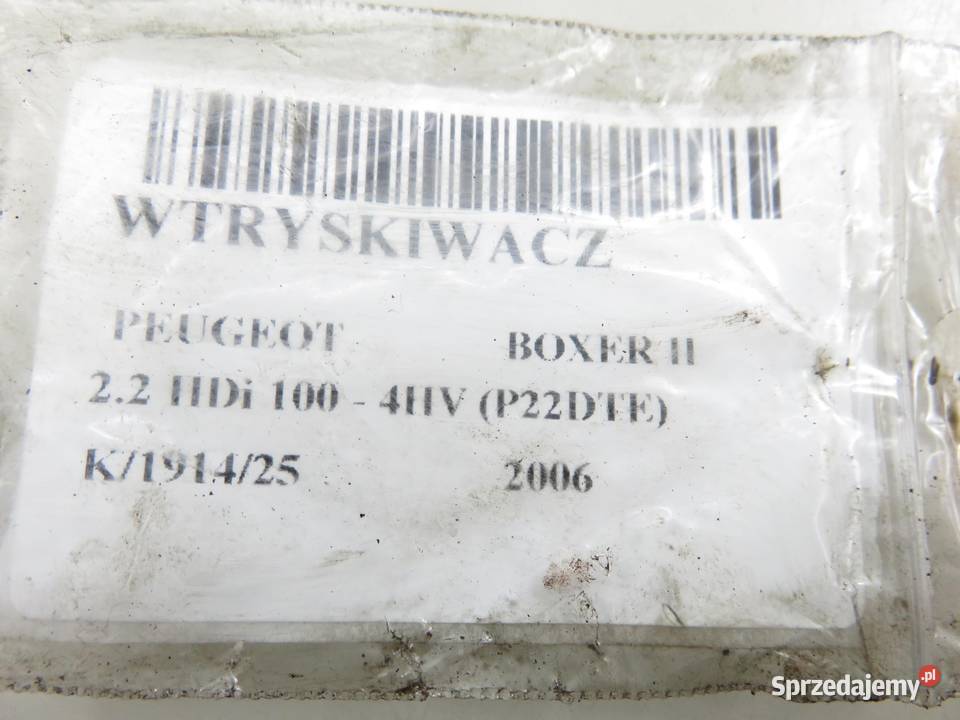 WTRYSKIWACZ PEUGEOT BOXER II 22 HDi 6C1Q9K546AC osobowe