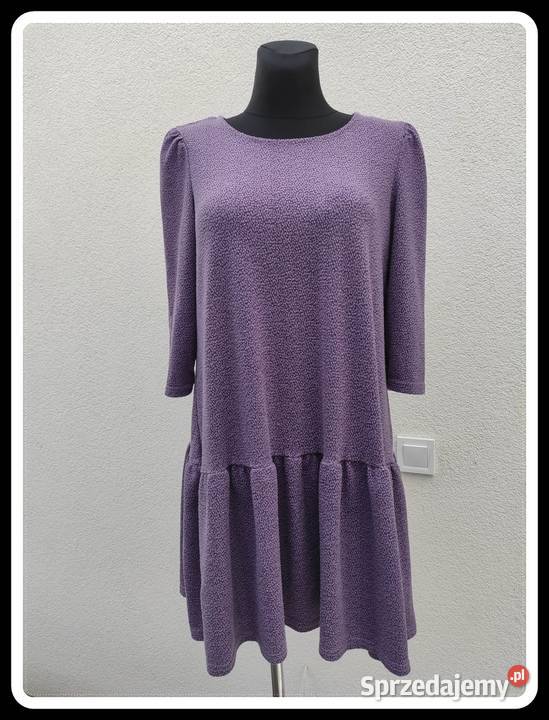 Sukienka fioletowa z falbanką 42 XL Płock