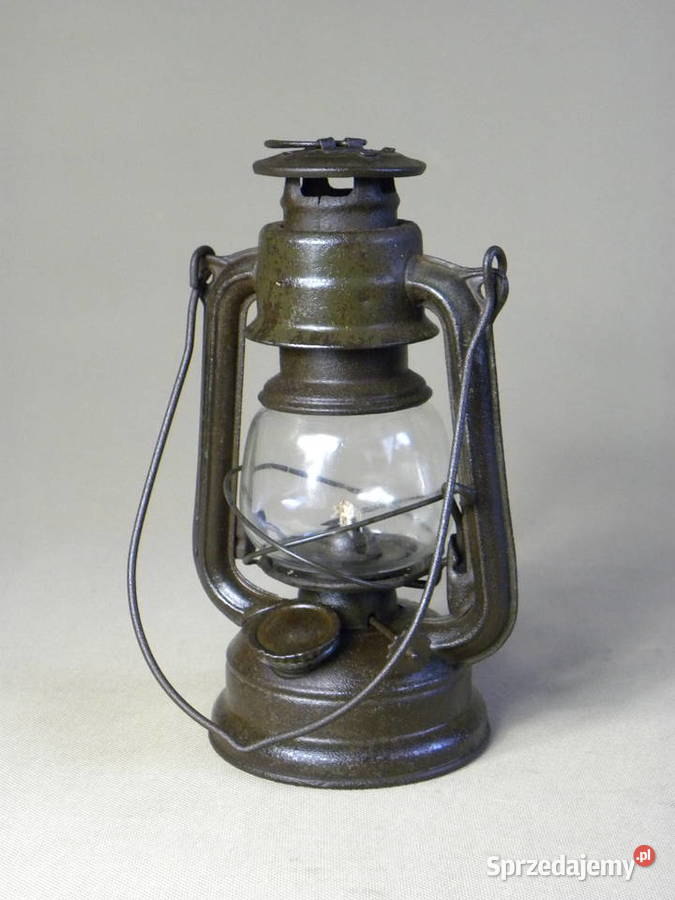 Polska lampa naftowa Jupiter 0 zielona zabytek Legnica