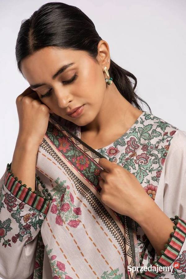 Duża chusta szal dupatta kwiaty bawełna orient sprzedam