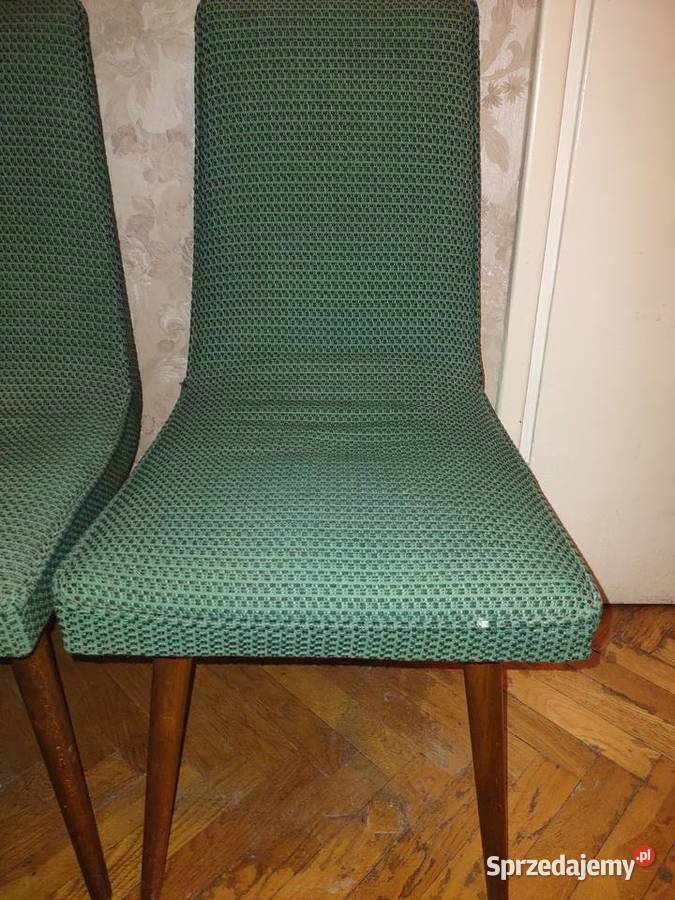 Krzesła drewno lakier zielone