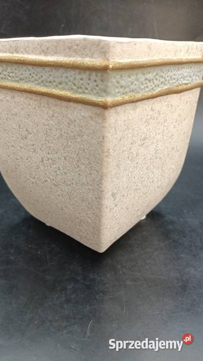 Ceramiczna doniczka osłonka z błyszczącymi Zamość