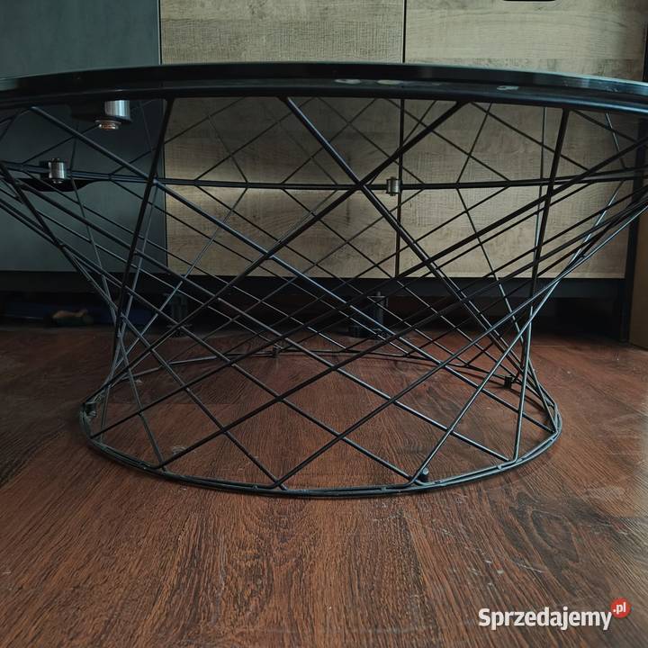 Duży Stolik kawowy Noa metalowo szklany okrągły Łódź