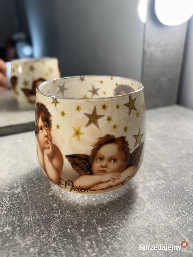 Świecznik ozdoba z aniołkami aniołami