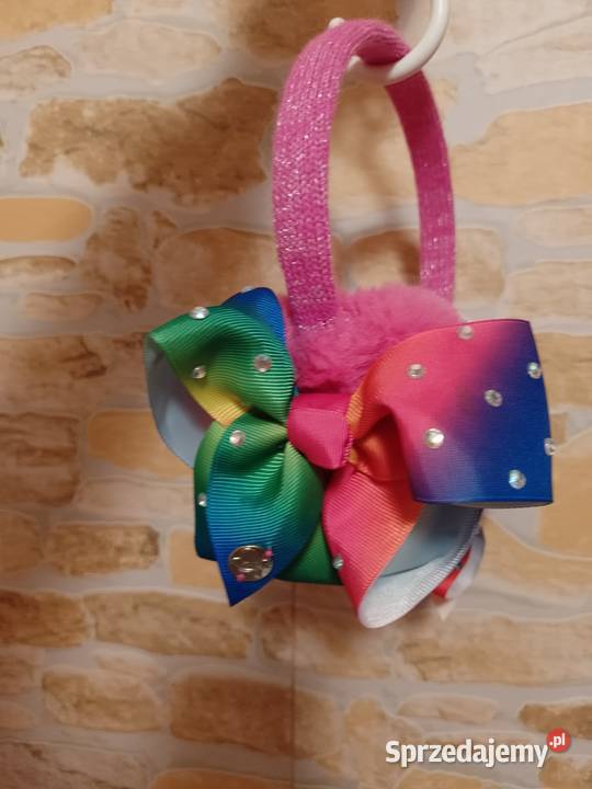 Różowe Bogato zdobione Futrzane nauszniki z Kraków