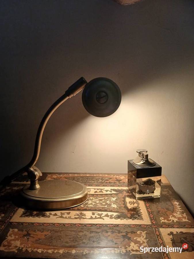 Lampa mosiężna gabinetowa z lat 70 tych Kraków