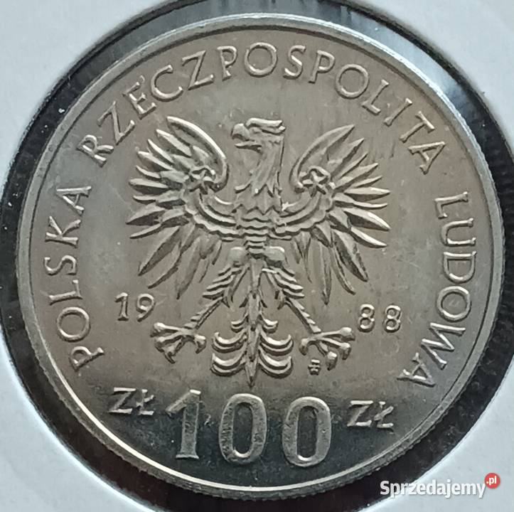100 Jadwiga 1988 r 3 niepełny znak projektanta Konin