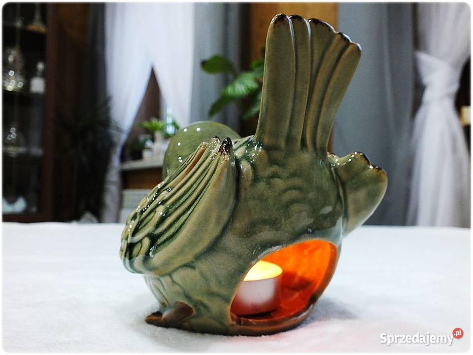 Stary Świecznik Ceramiczny Ażurowy Figurka Żary