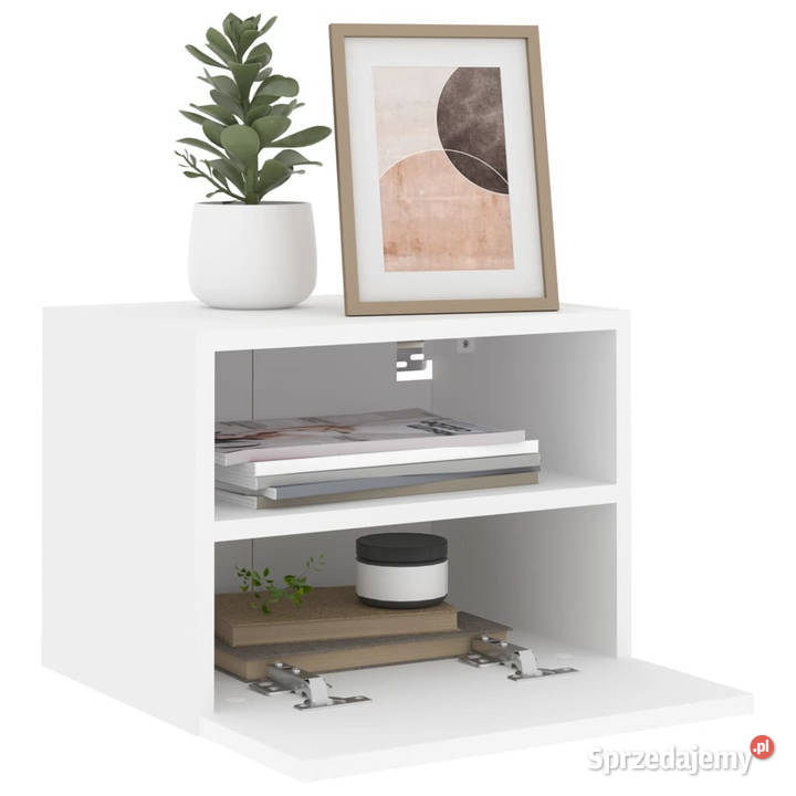Ścienne szafki TV 2 białe 40x30x30 WM836841 Warszawa