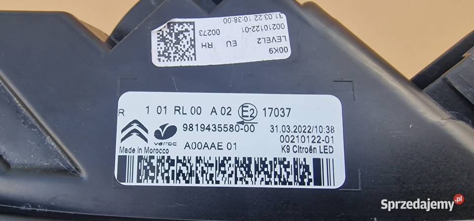 CITROEN BERLINGO IV 4 LAMPA PRAWA DRL PRAWY lubuskie Bieleń sprzedam