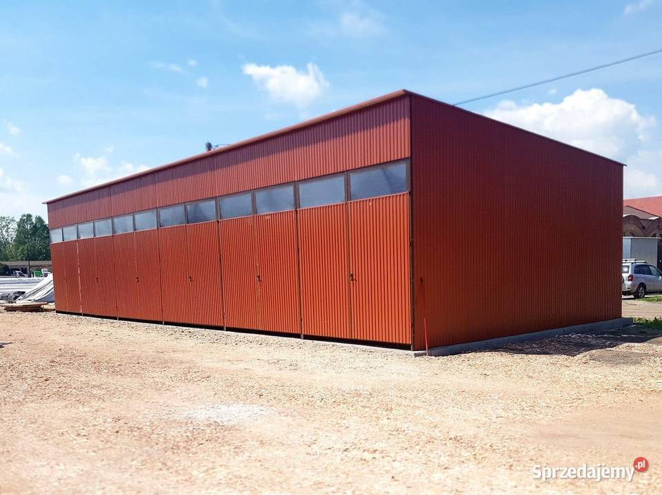 Blaszana montowana hala 175x7m jasny brąz matowy Mińsk Mazowiecki