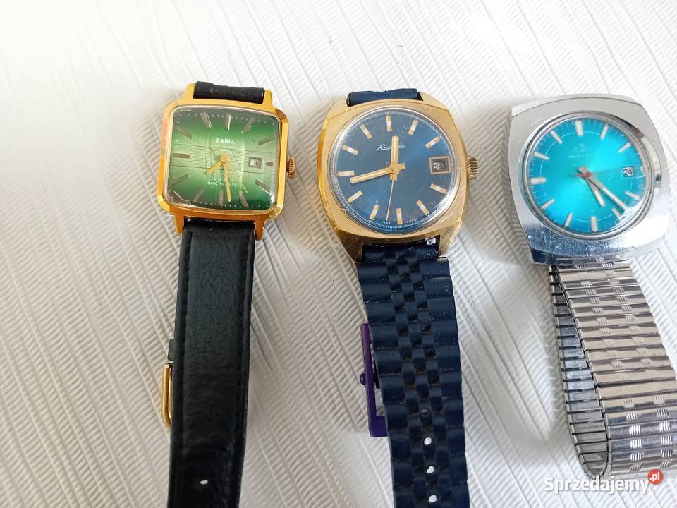 Trzy stare zegarki Rakieta Zaria i Mister Anker Giżycko sprzedam