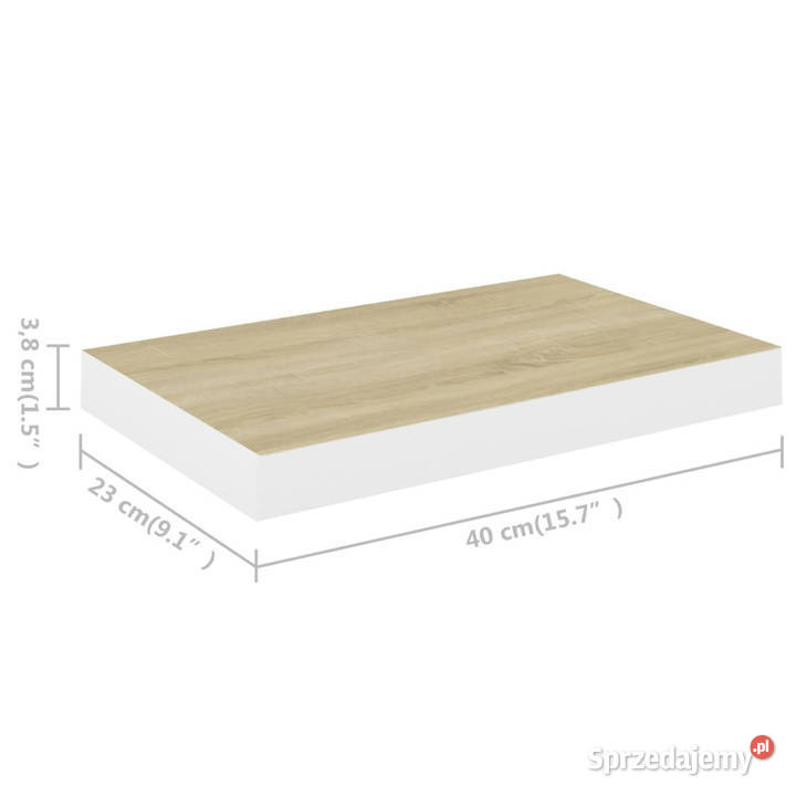 Półka ścienna dębowobiała 40 x 23 x 38 MDF Warszawa