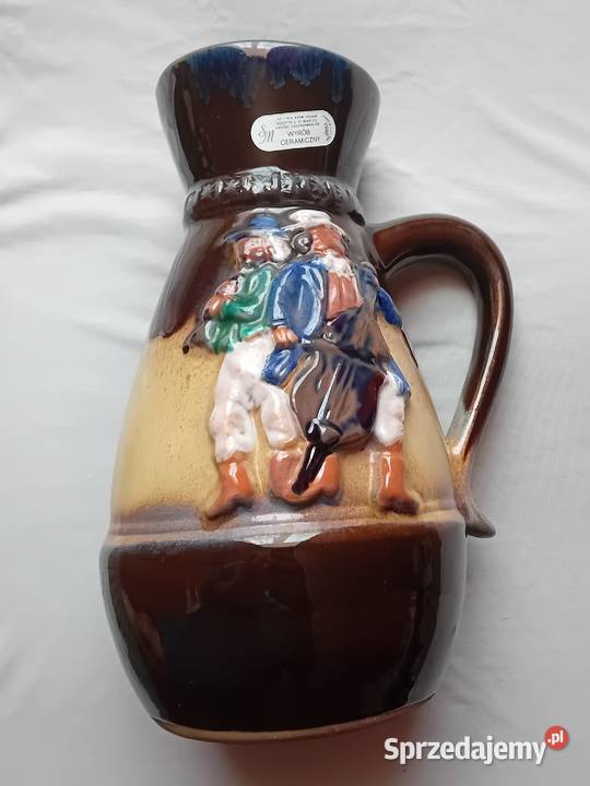 Ceramiczny szkliwiony dzbanek Spnia Usługa Koźminek