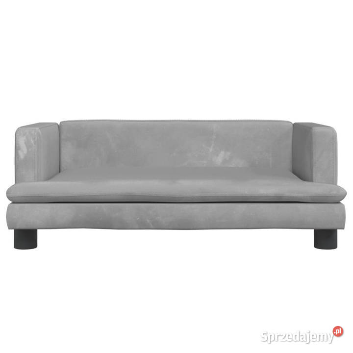 Sofa dzieci jasnoszara 80x45x30 aksamit Warszawa