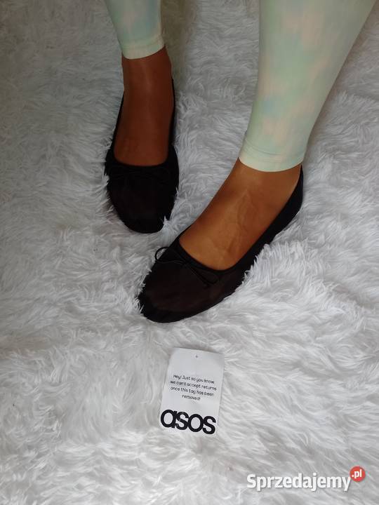 40 ASOS Design Czarne siateczkowe baleriny z Kraków sprzedam