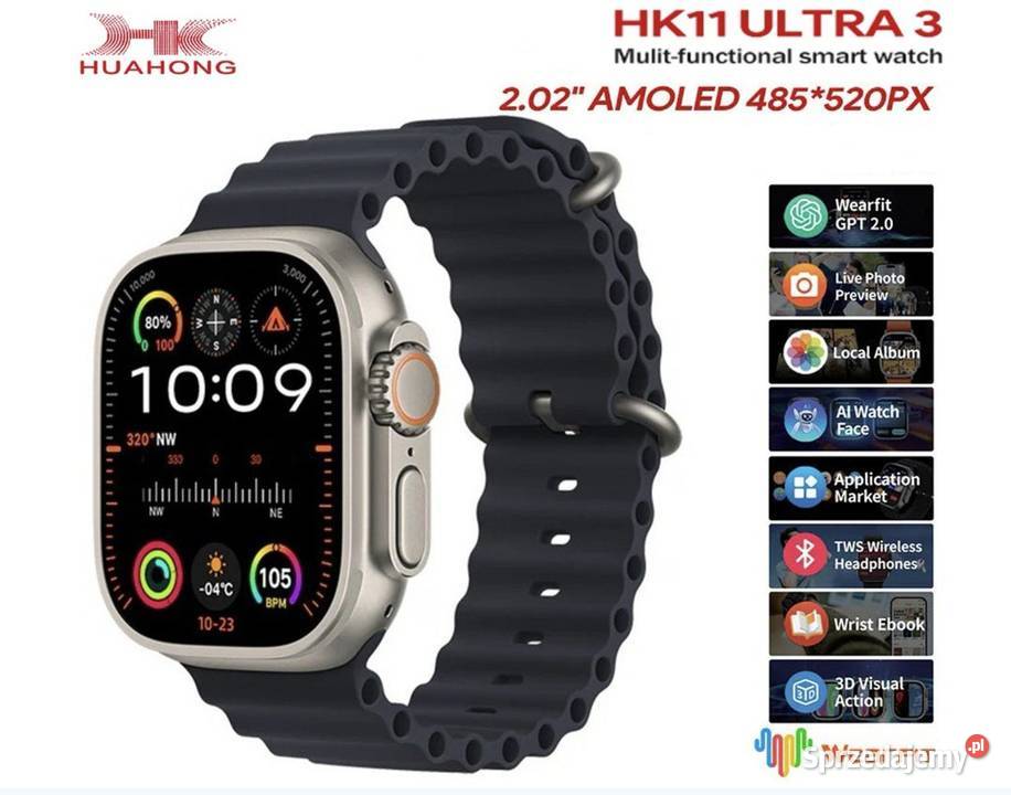 Smartwatch HK11 Ultra3 202 Amoled srebrny Białystok