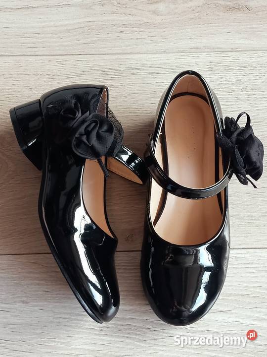 Buty baleriny dziewczęce czarne lakierki 30 Płock sprzedam