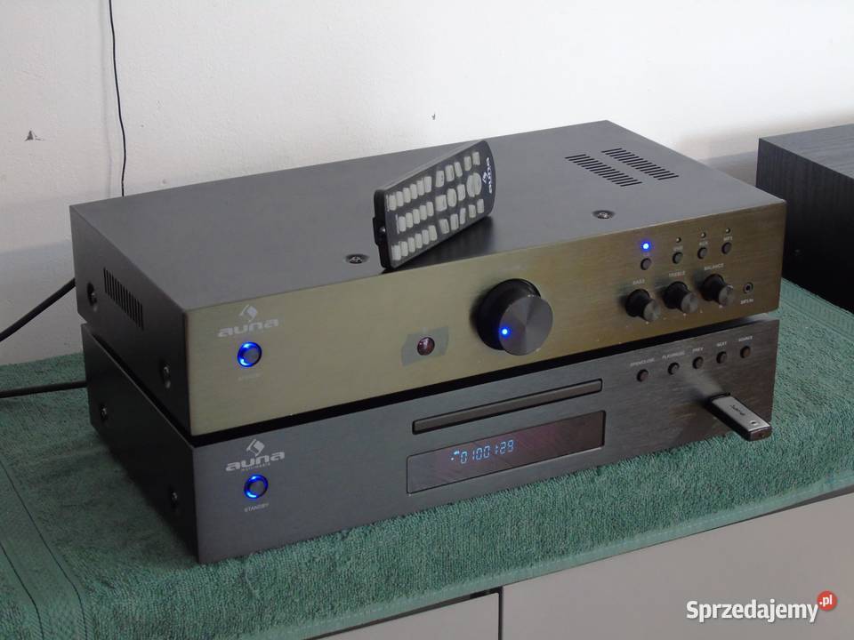 Śliczny zestaw stereo Auna pilot USB mp3 CD Rds Wieże i miniwieże Jasło