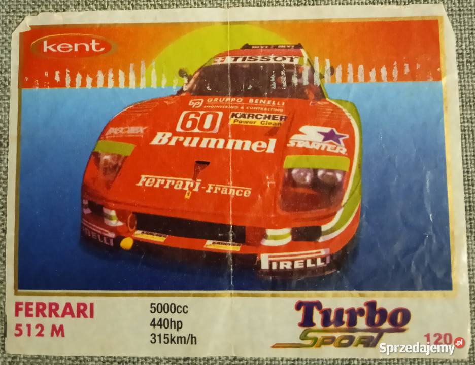 Ferrari 512 M obrazek z gumy Turbo Sport 120 Poznań