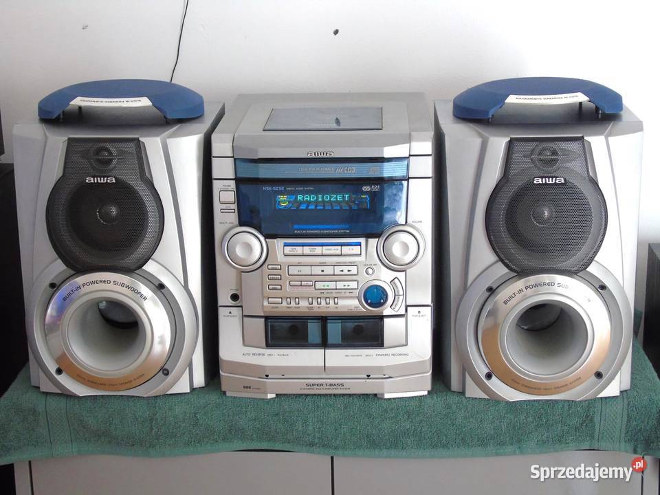 Wieża Aiwa kolumny Radio RDS AUX mocna DOSTAWA podkarpackie Jasło