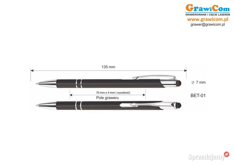 Długopisy metalowe z grawerem 100 czarne Leżajsk